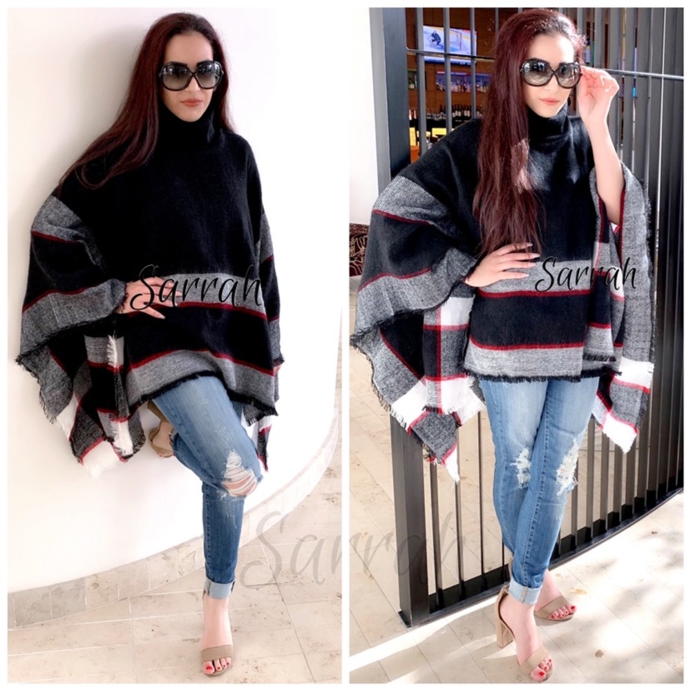 New Cozy Chic Plaid Poncho